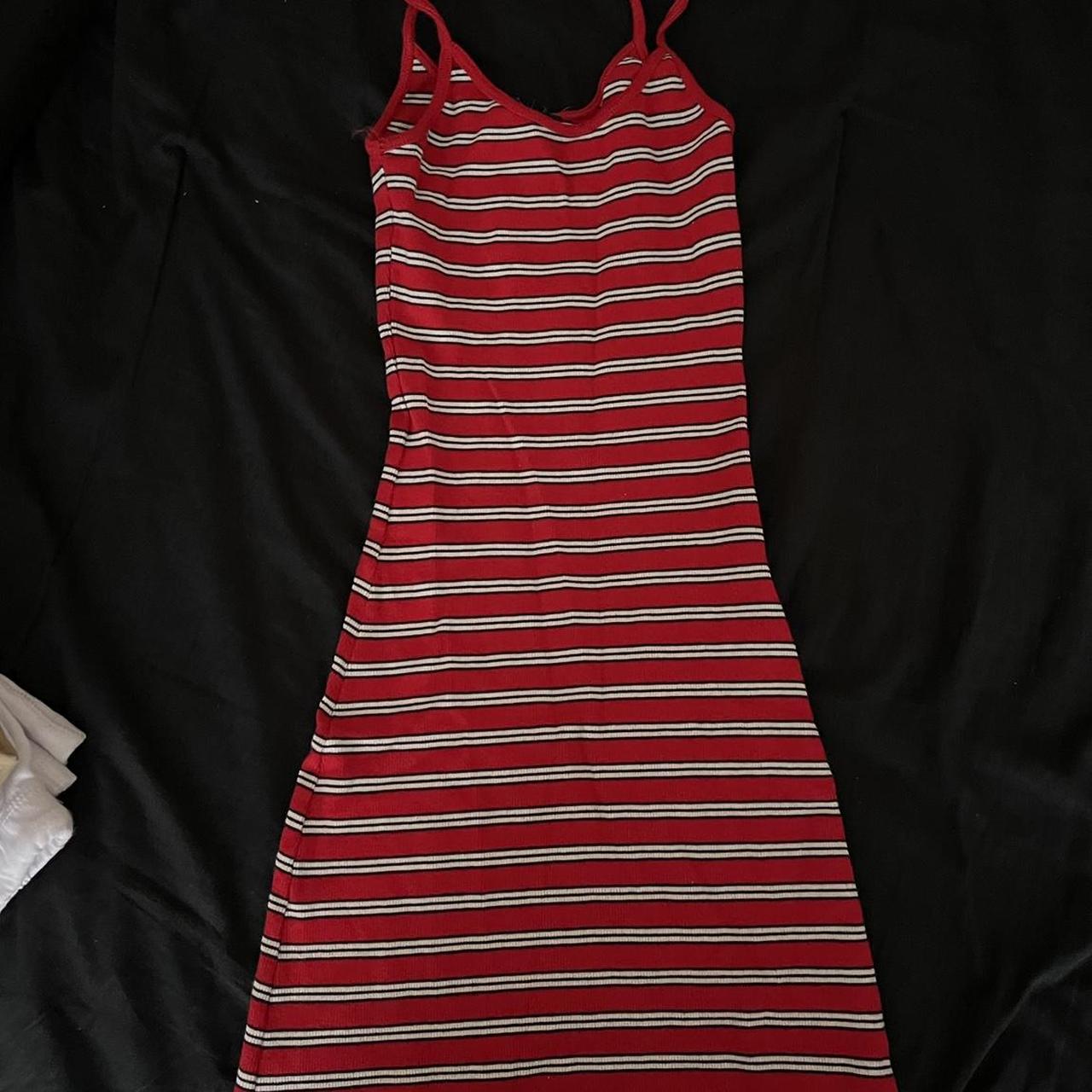 Brandy Melville red striped dress One size Brand... Depop