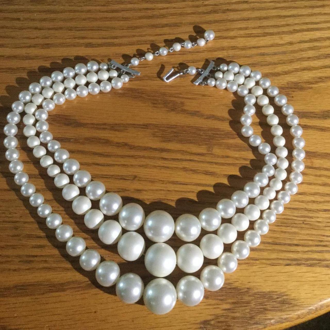 Vintage Faux Pearl Choker Necklace Tightly Strung Single Strand 16