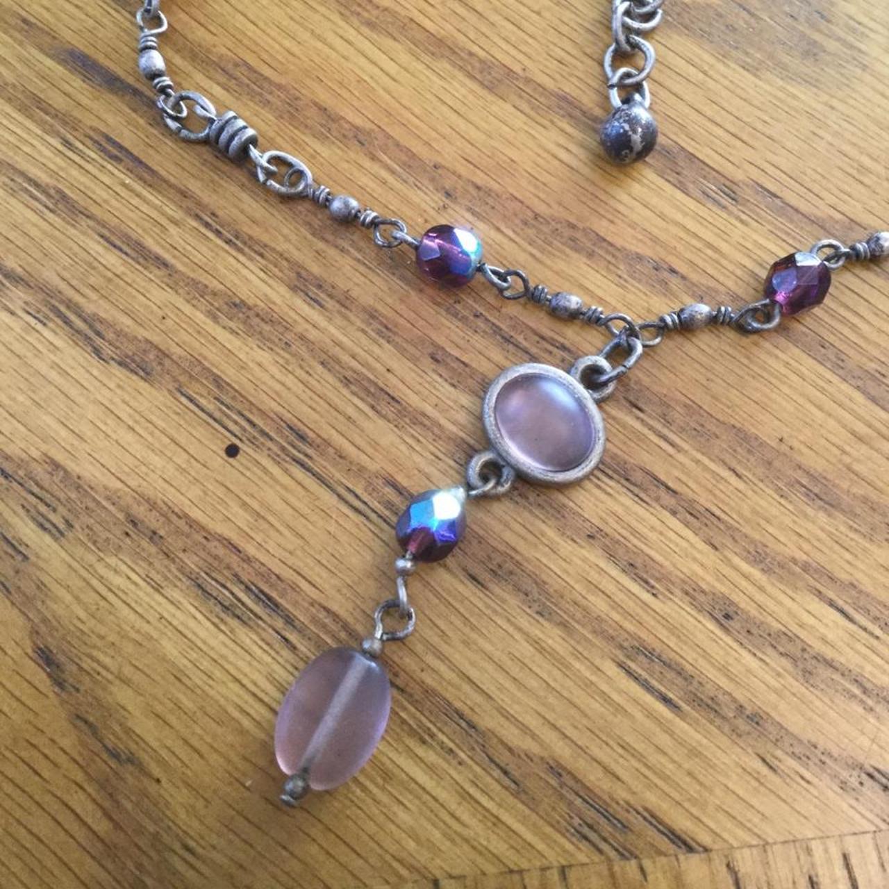 purple half link chain