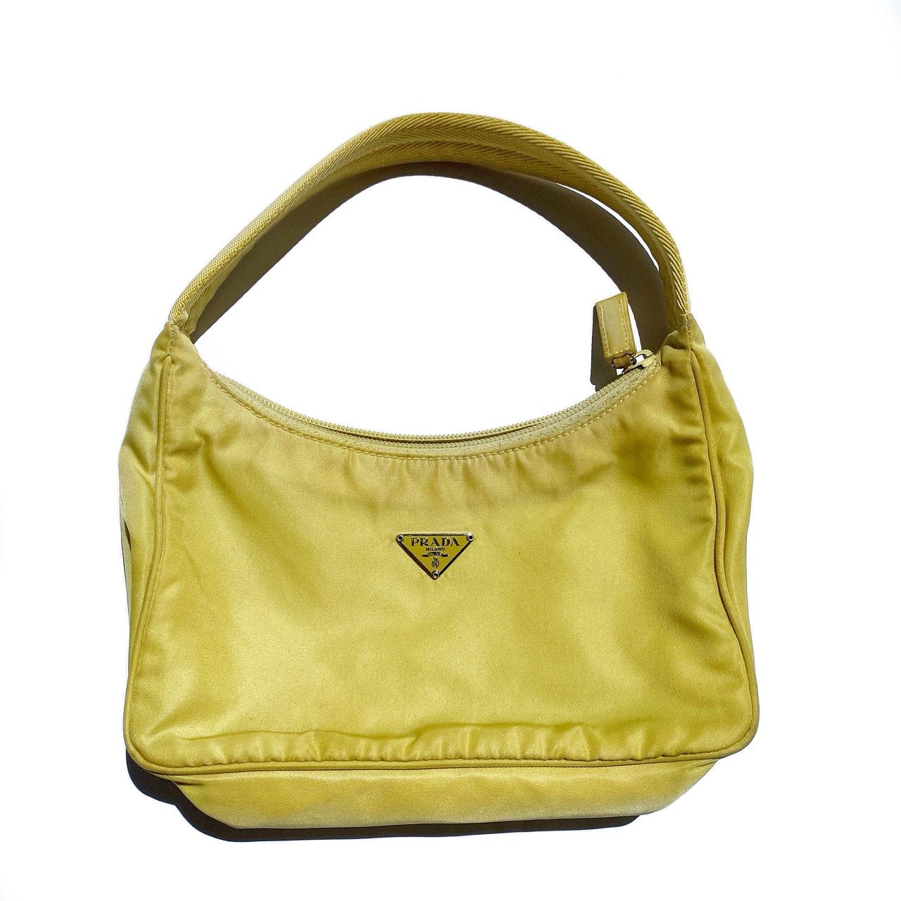 Yellow prada nylon cheap bag