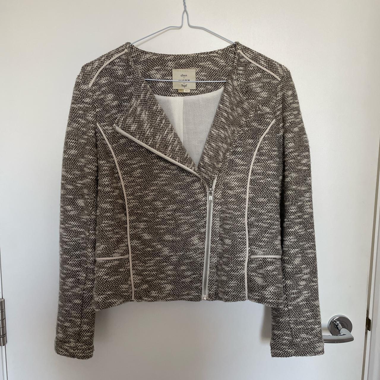 Silver / grey bouclé bomber style jacket 😎 Bomber... - Depop
