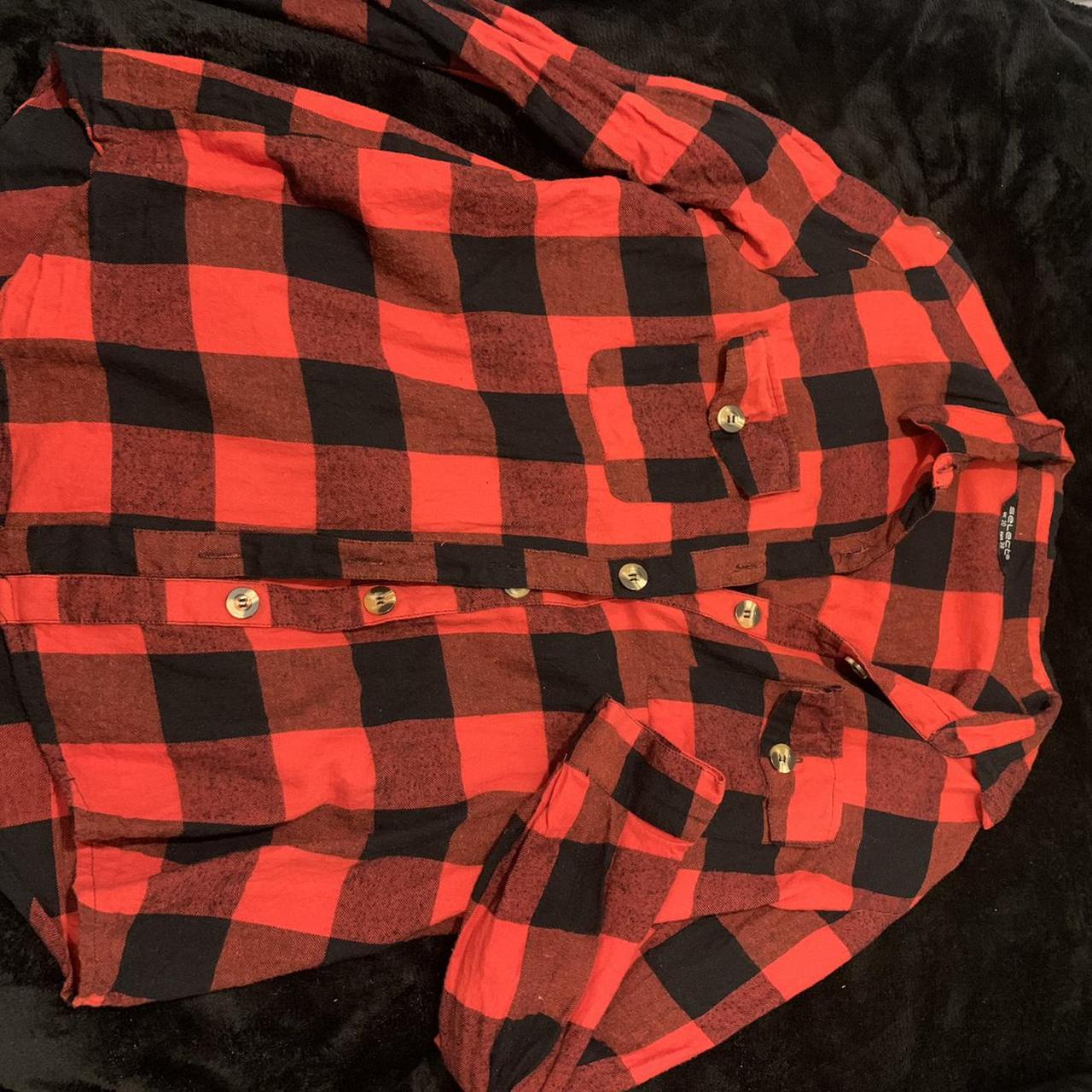 Checkered shirt Red & black New - worn once Uk size... - Depop