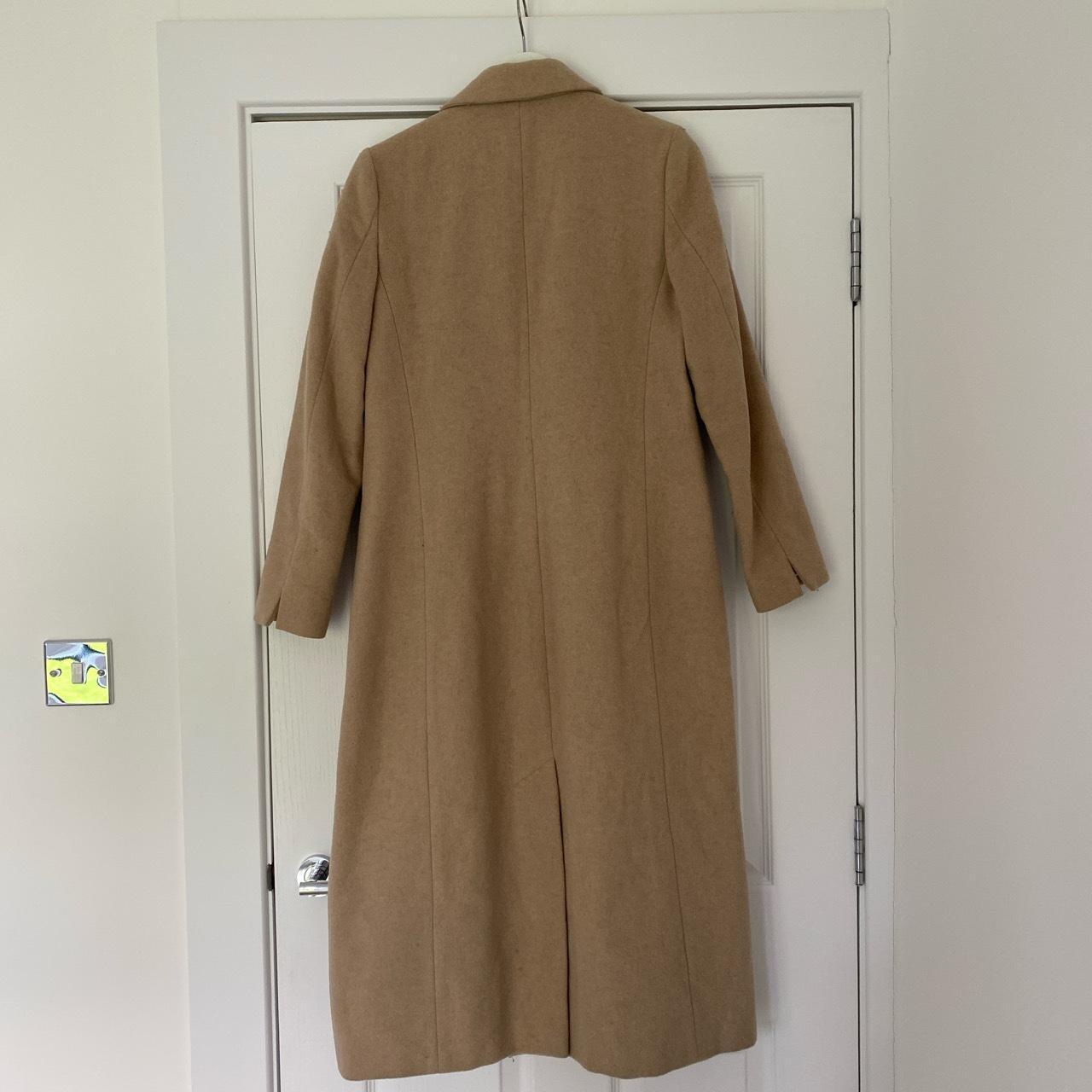Camel Coat, size 10 Longline Length, fitted... Depop