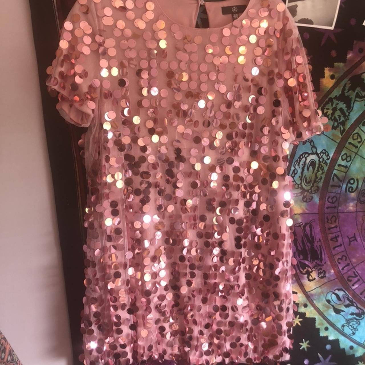 Missguided Curve pink sequin dress Size 18 Bought. Depop