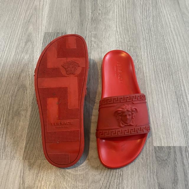 Versace flip flops on sale red