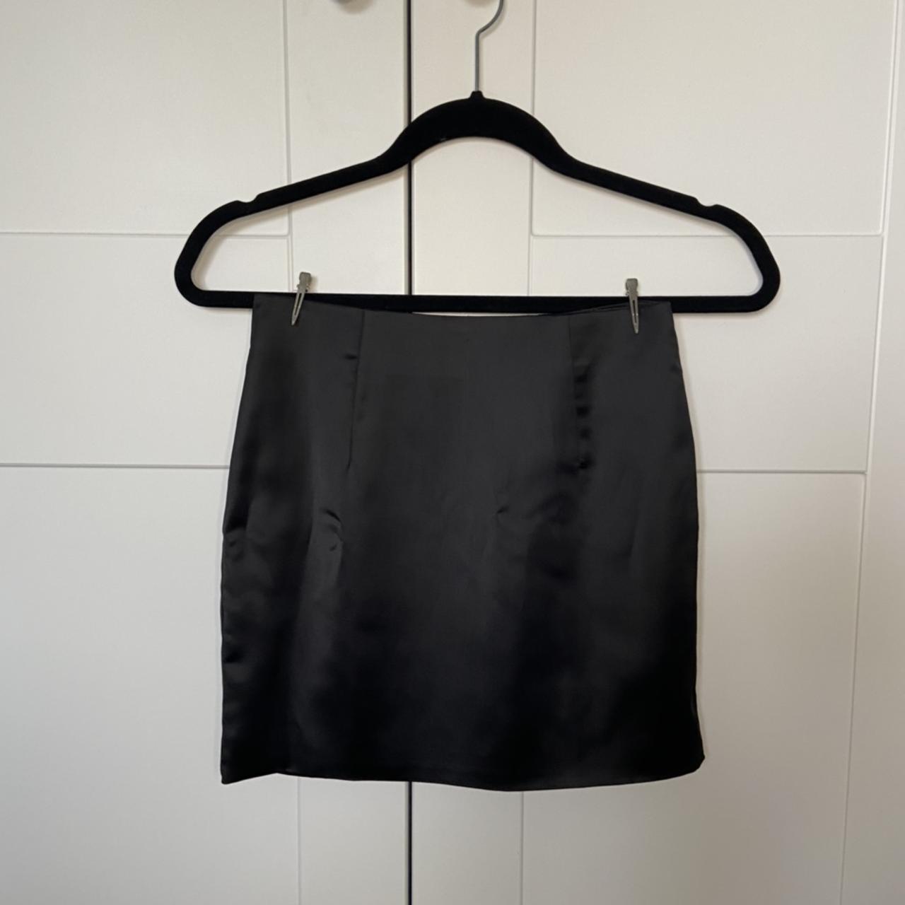 Extra small, black, satin, matching top and skirt... - Depop