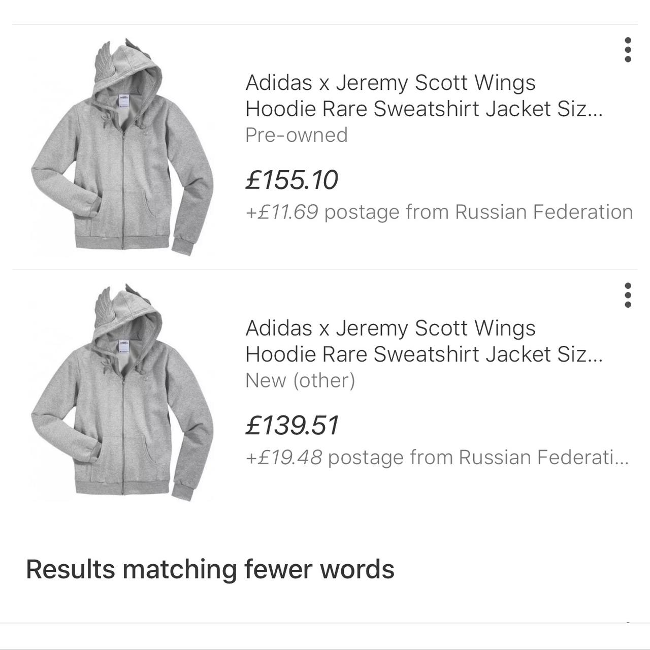 トップス rare adidas jeremy scott wing zip hoodie Adidas X Jeremy Scott wing hoodie