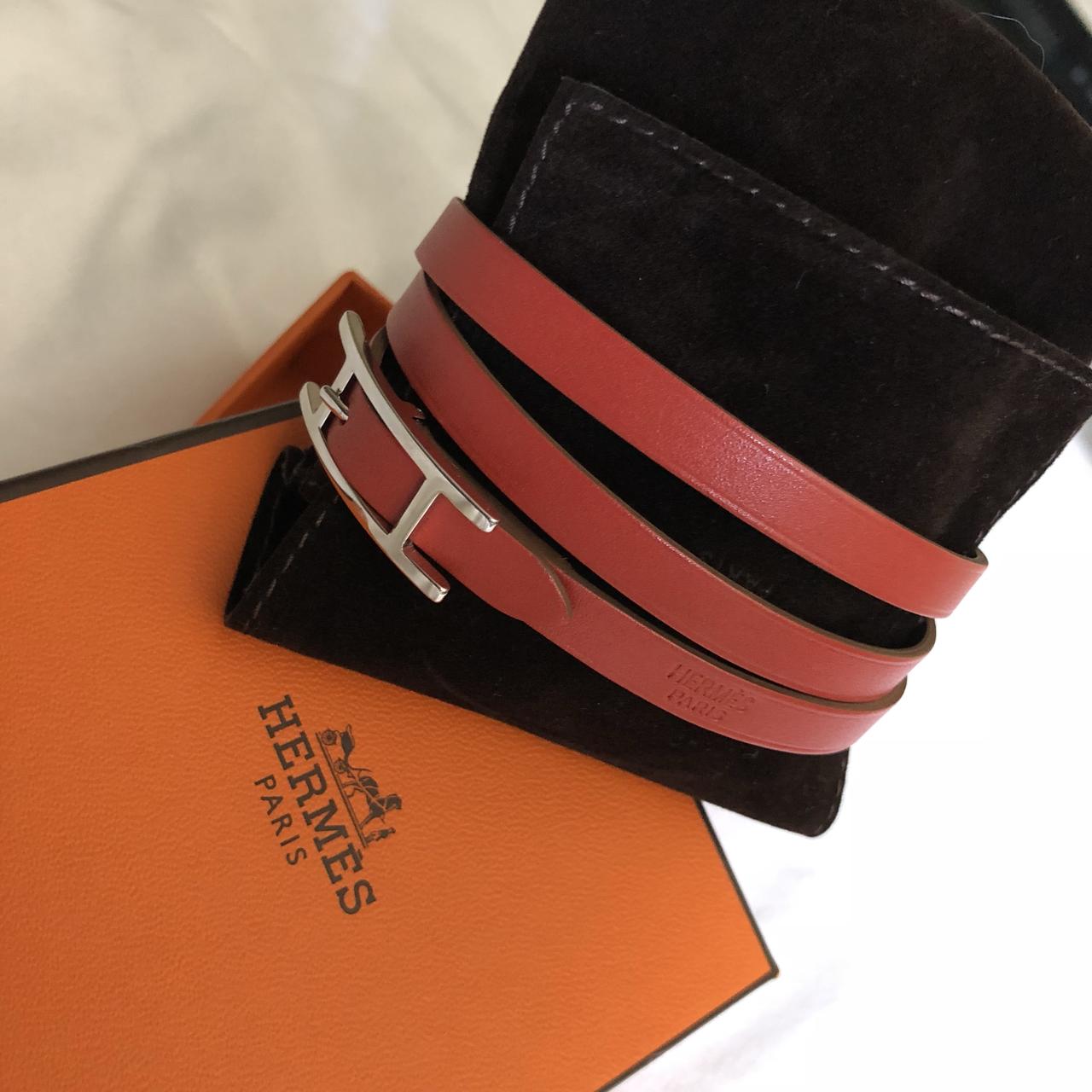Authentic Hermès Hapi wrap bracelet, Palladium - Main Image