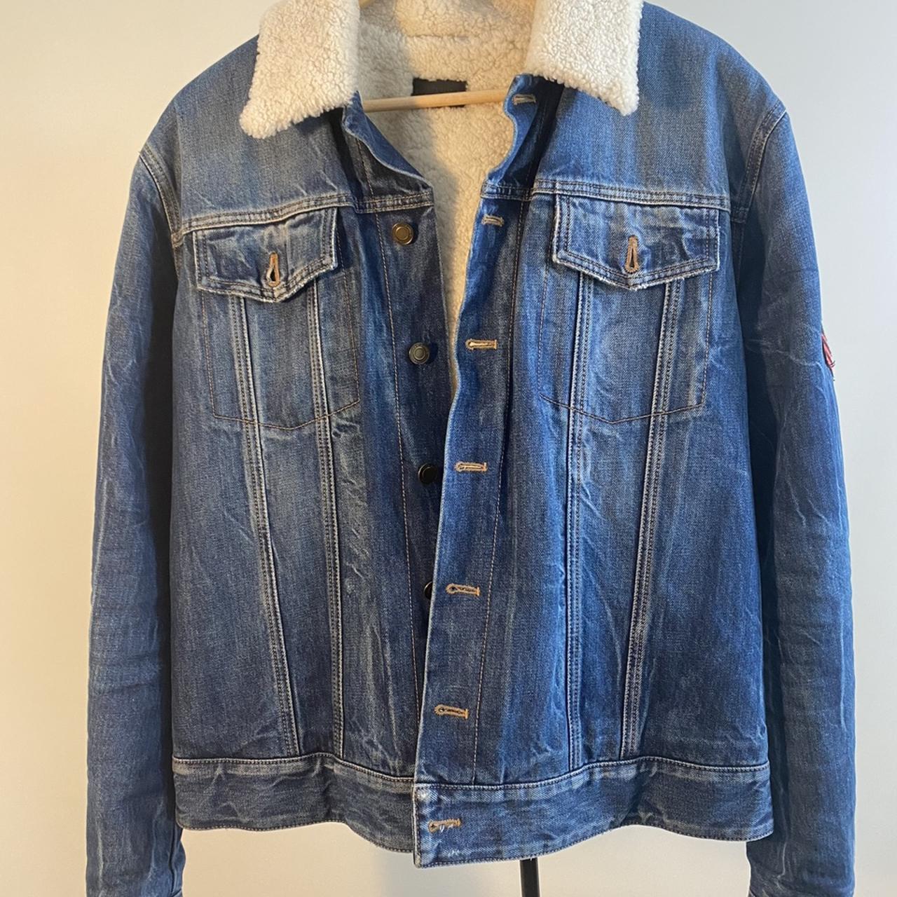 Saint Laurent Denim Jacket With Shearling Lining - Depop