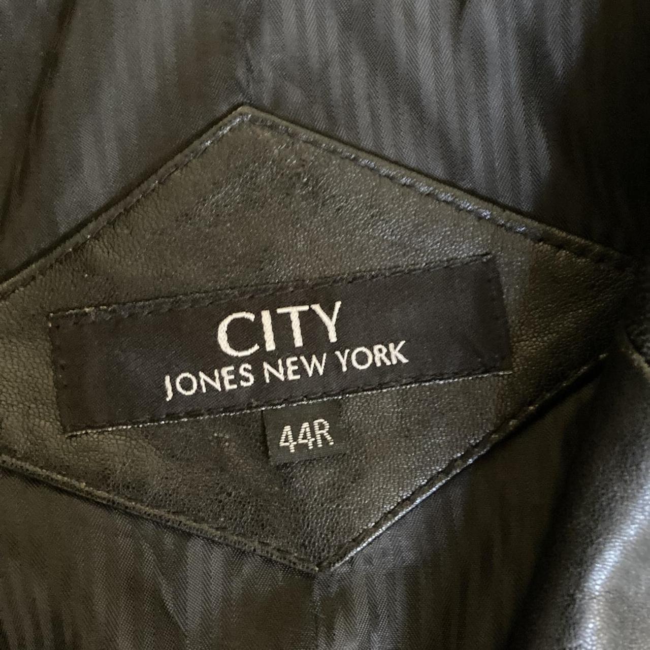 Vintage Black leather jacket from Jones New York.... - Depop