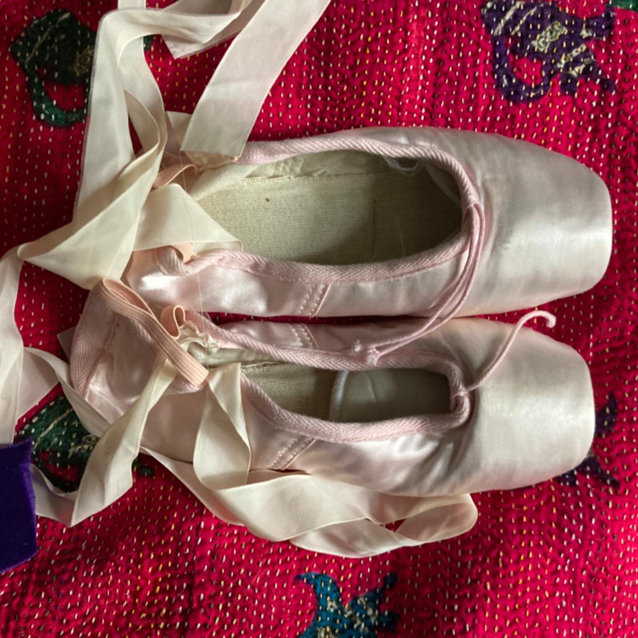 Vintage pink satin ballet point shoes Sadly don’t... Depop