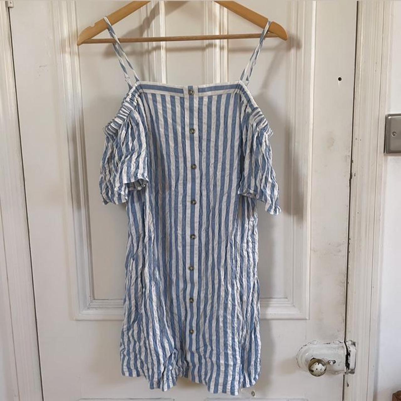 Urban outfitters blue shop and white striped dress