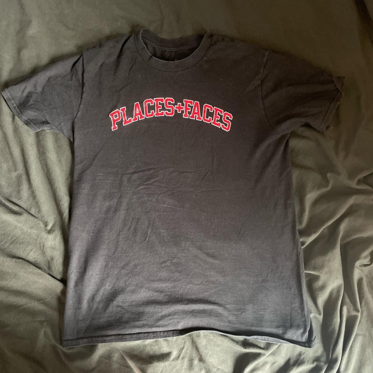 Places + Faces Men's Black and Red T-shirt | Depop