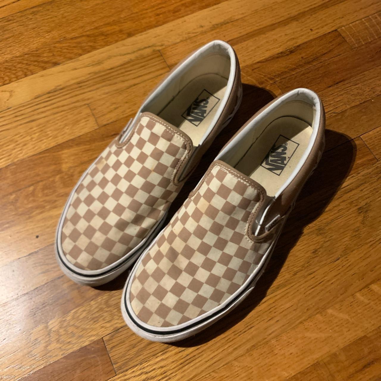 Vans checkered tan sale