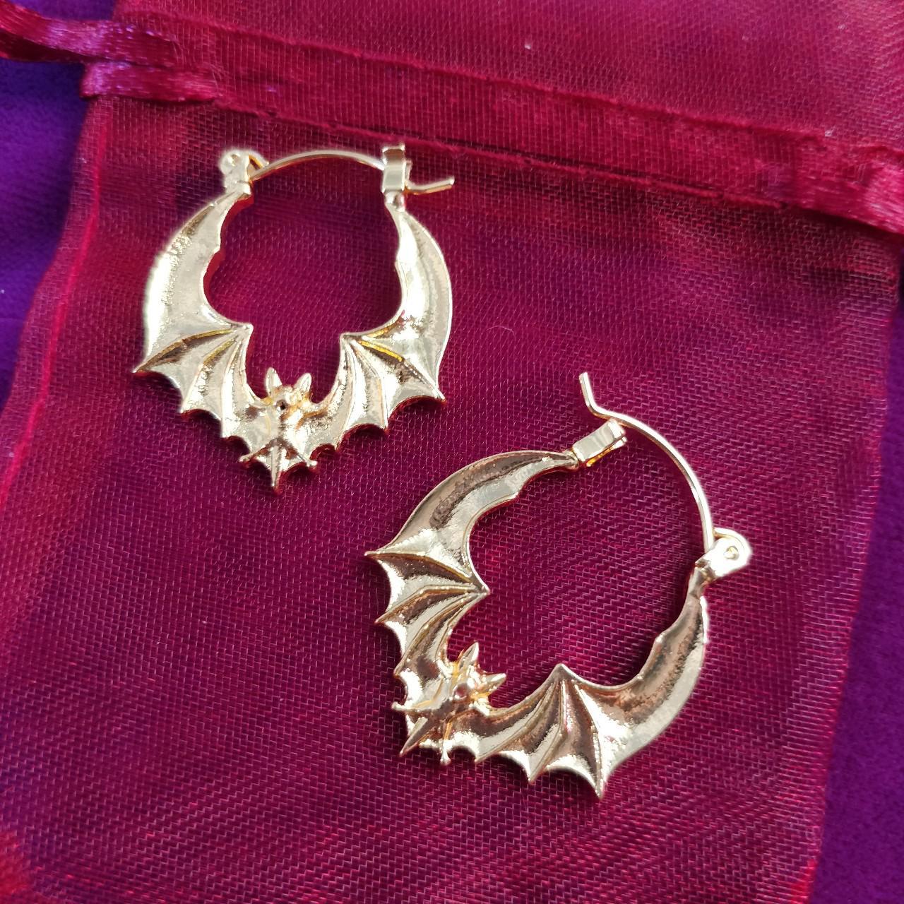 Bat clearance hoop earrings