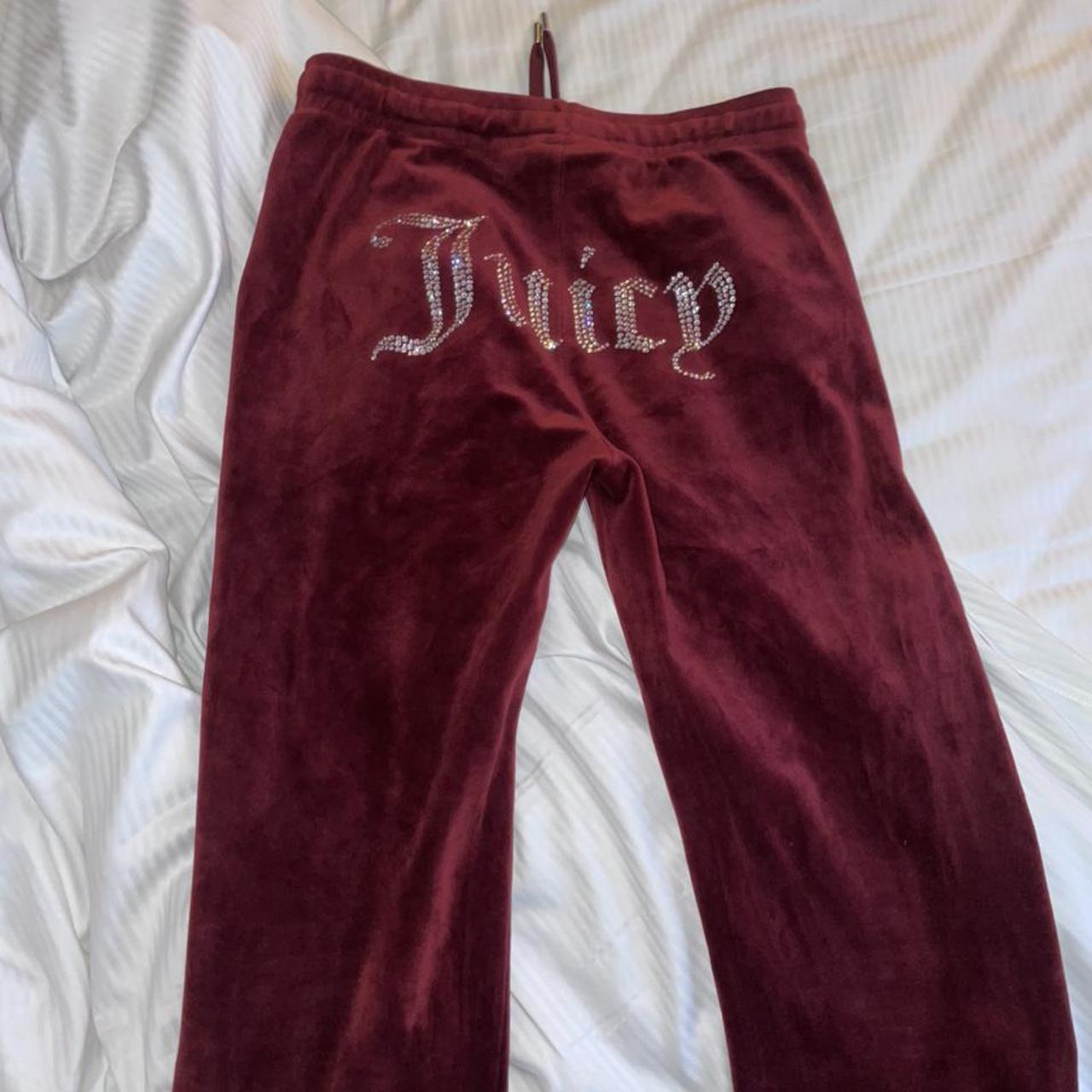 Juicy Couture Womens Burgundy And Silver Joggers Tracksuits Depop