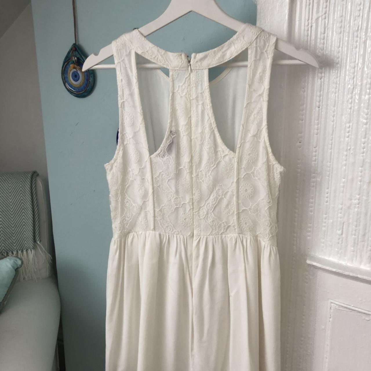 Cream forever 21 dress, worn once to a wedding,... - Depop