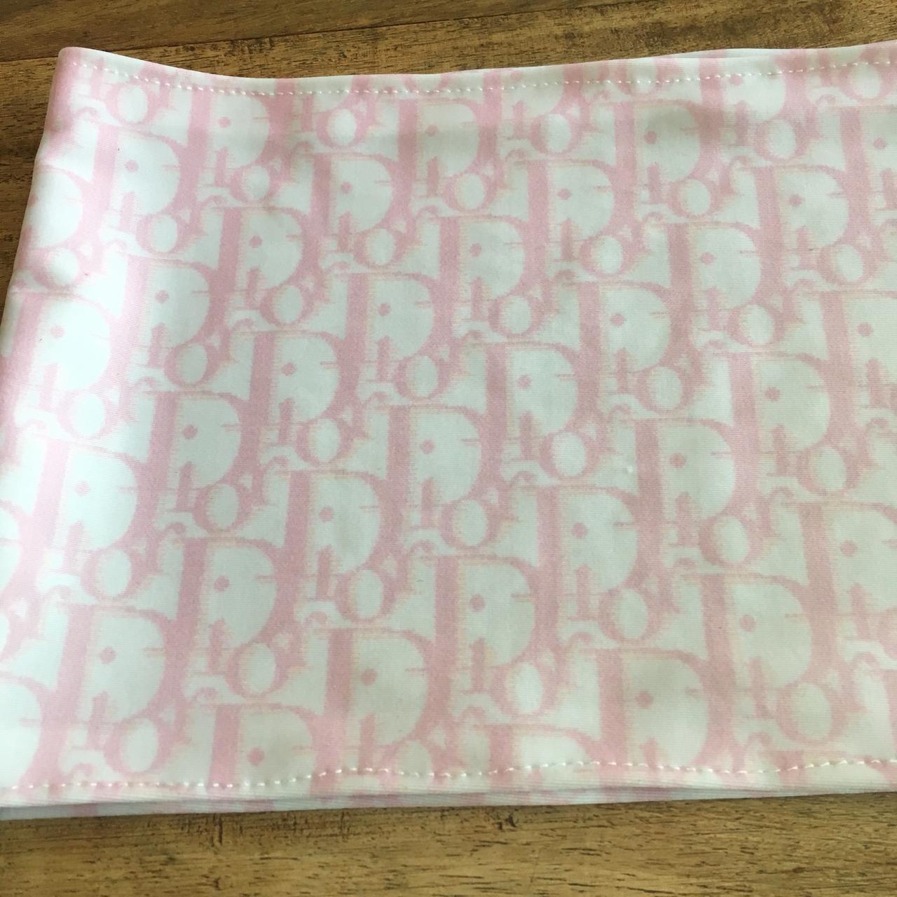 Dior pink bandeau tube crop top (rolled up in first - Depop