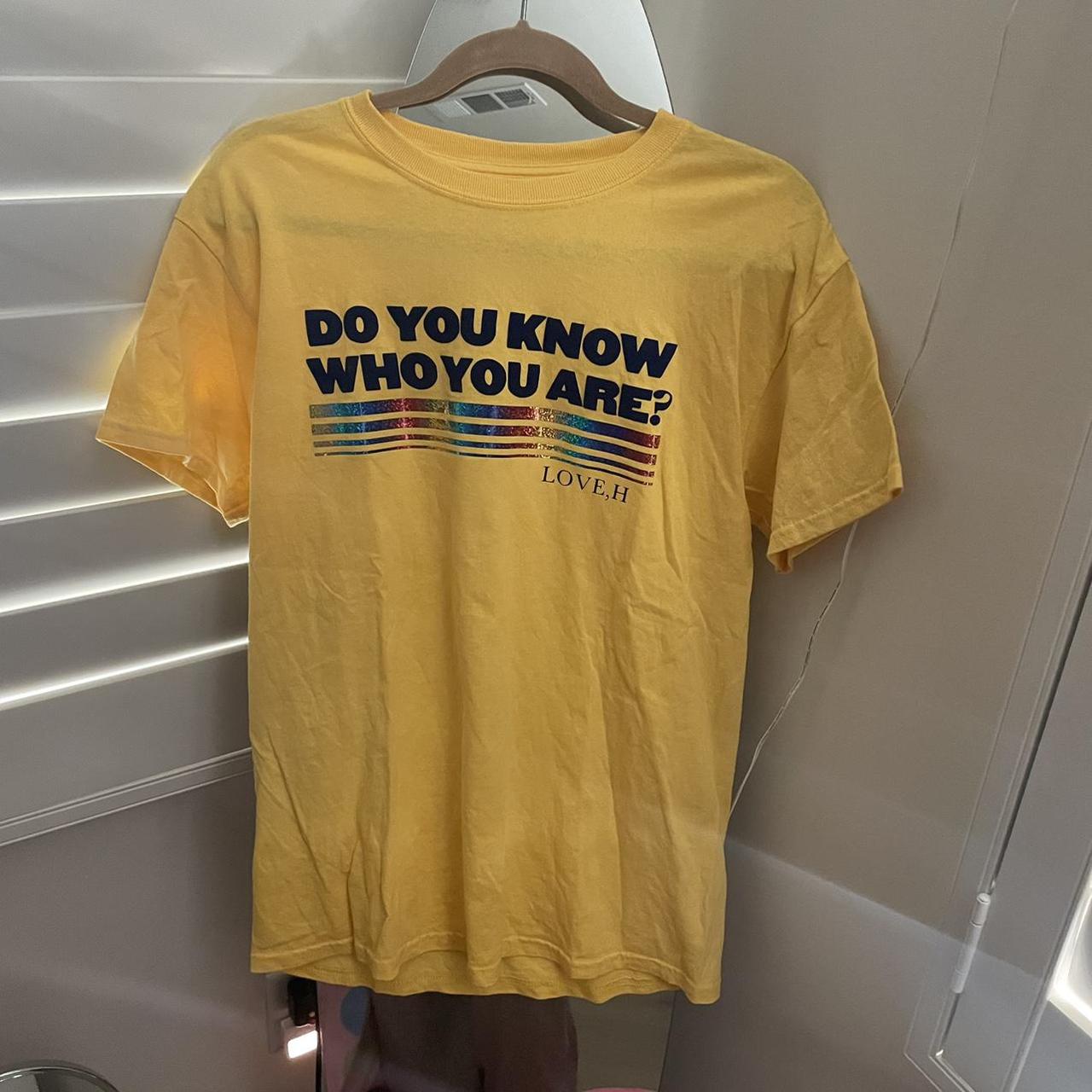harry styles yellow “do you know who you are” shirt.... - Depop