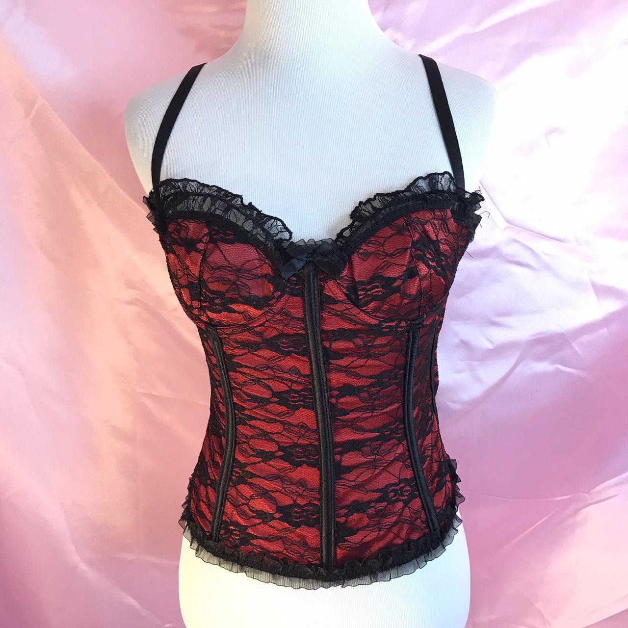 Elegant Moments Women's Black and Red Corset