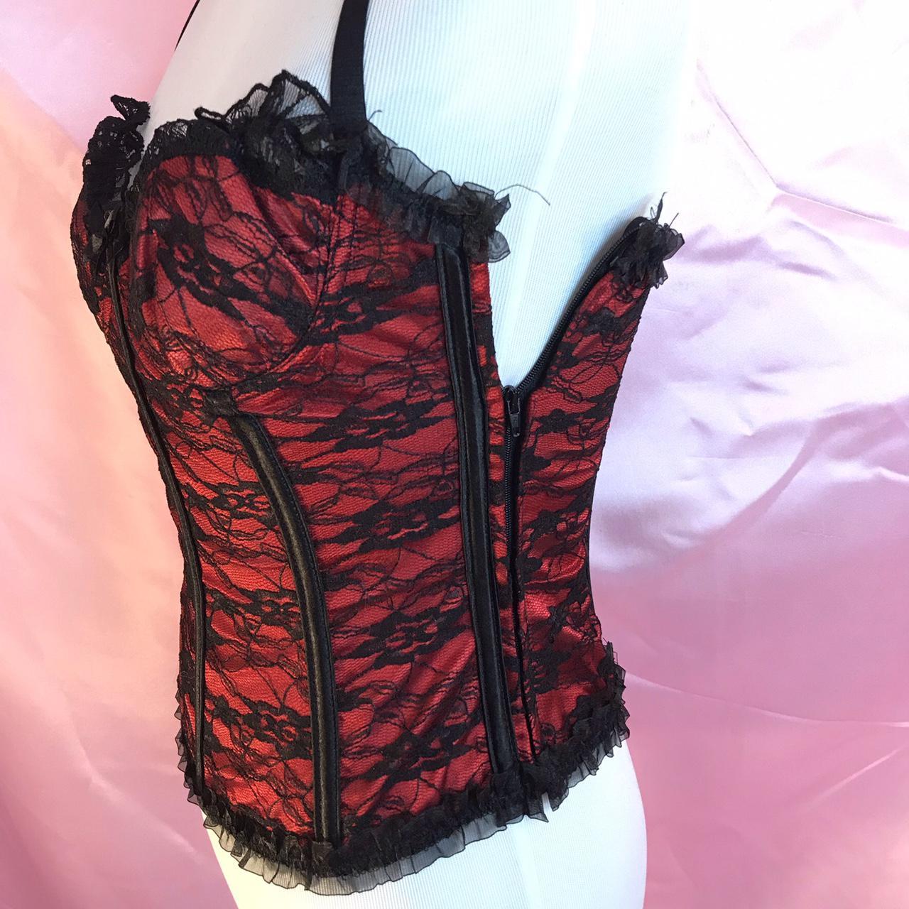 Elegant Moments Women's Black and Red Corset (2)