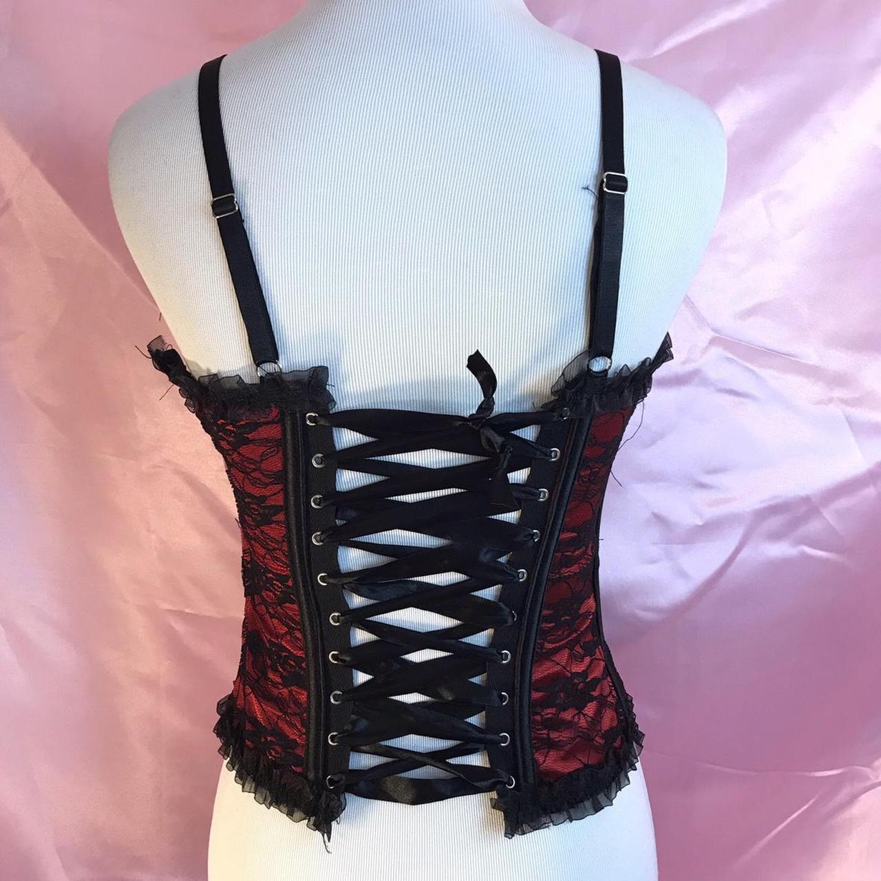 Elegant Moments Women's Black and Red Corset (3)