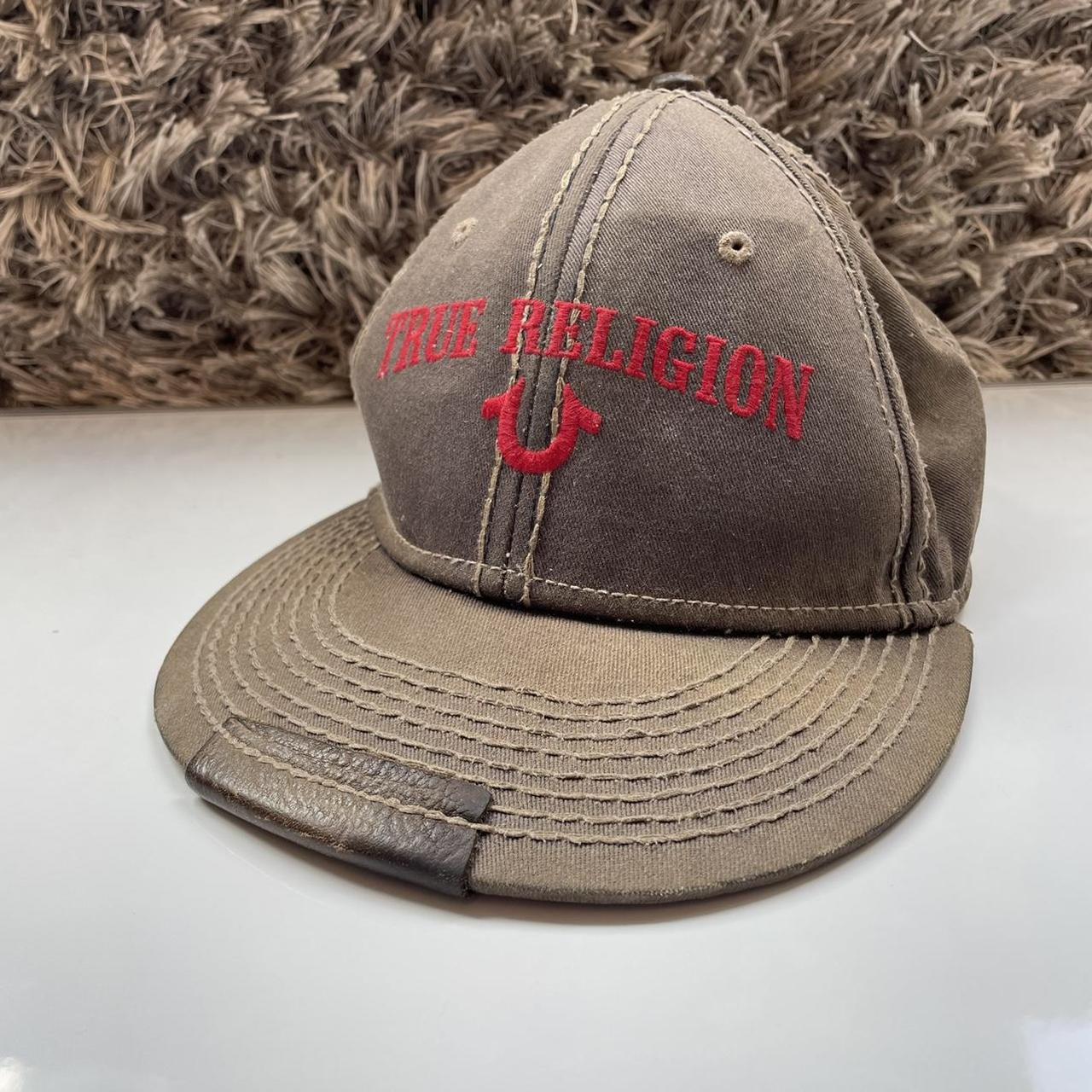 True Religion Men's Brown and Grey Hat | Depop