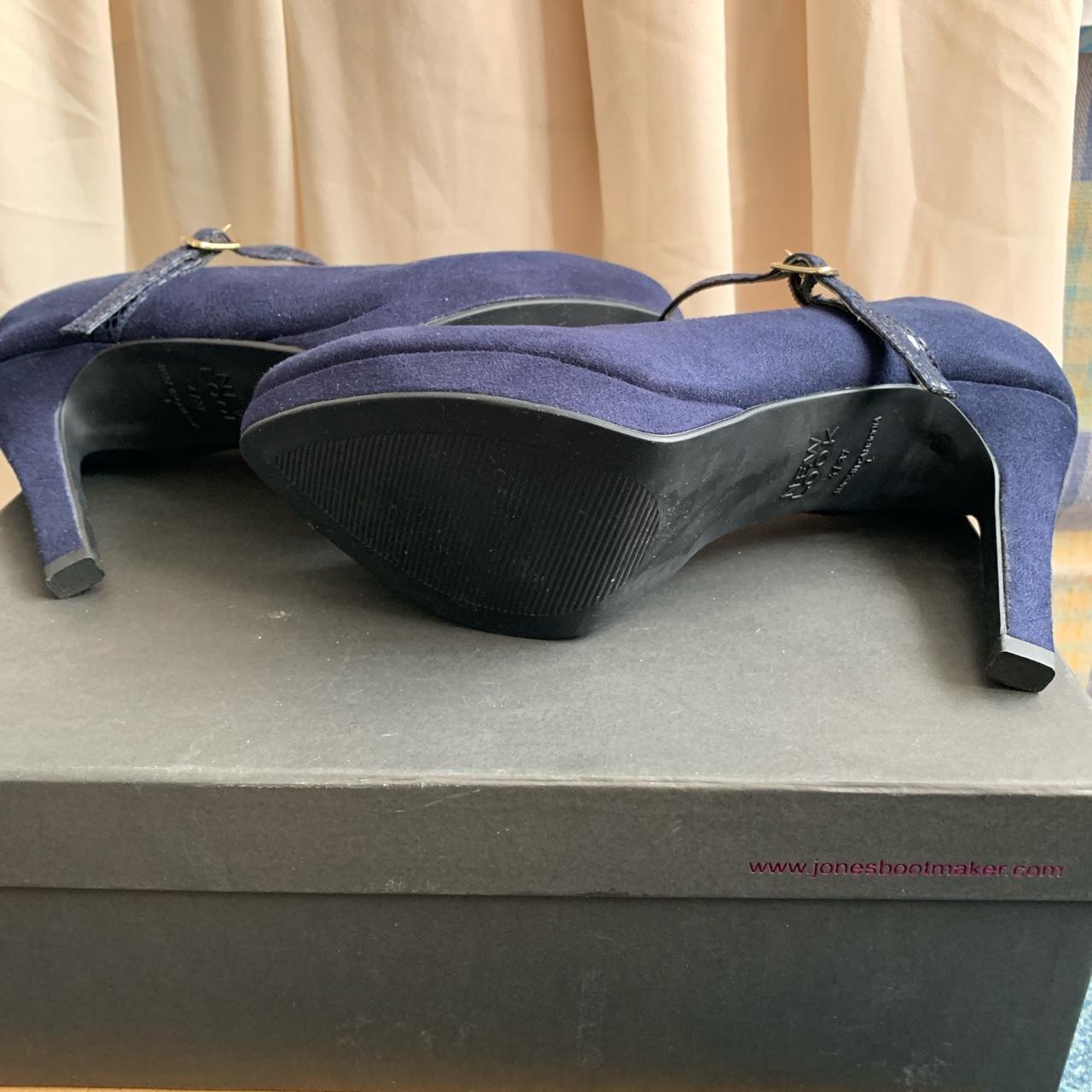 navy blue leather court shoes