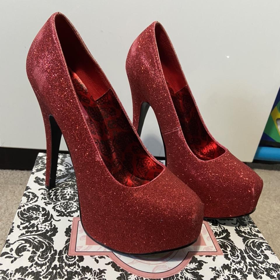 Red glitter heels on sale uk