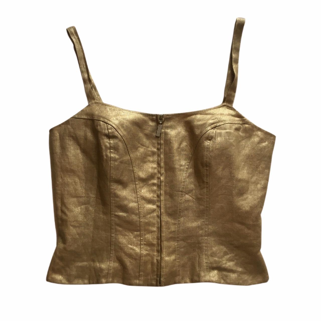 Betty barclay gold corset 25.5cm pit to hem 43cm pit... - Depop