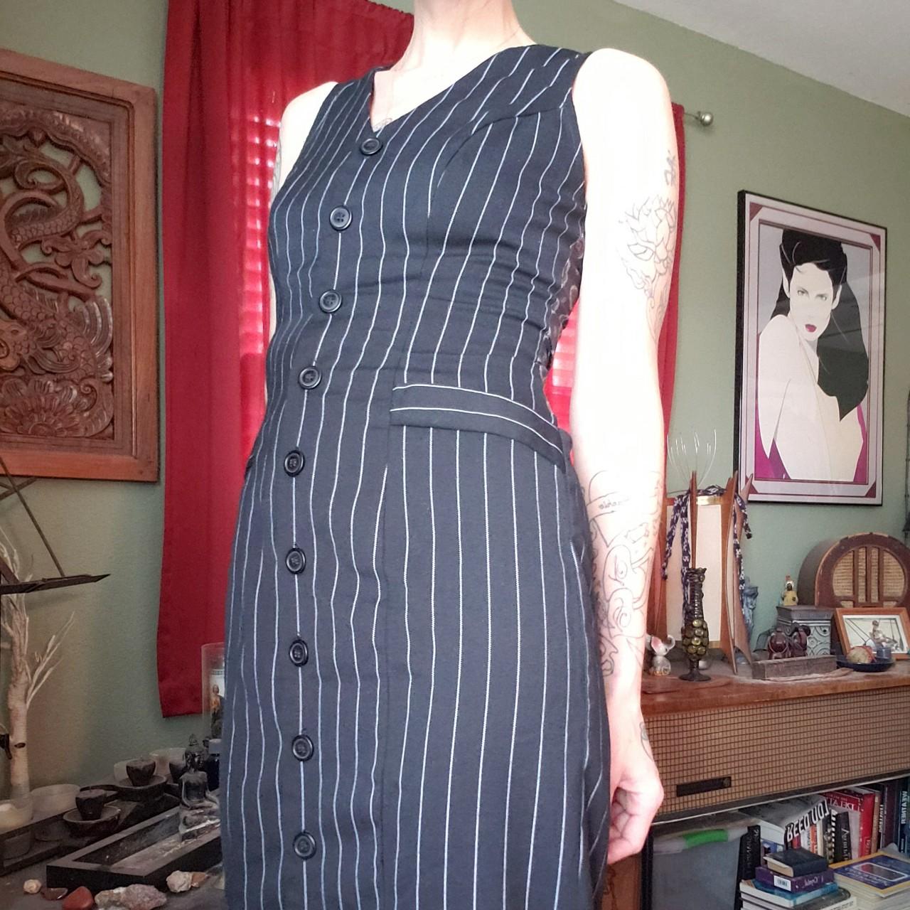 Absolutely perfect vintage pinstripe vest dress!... Depop