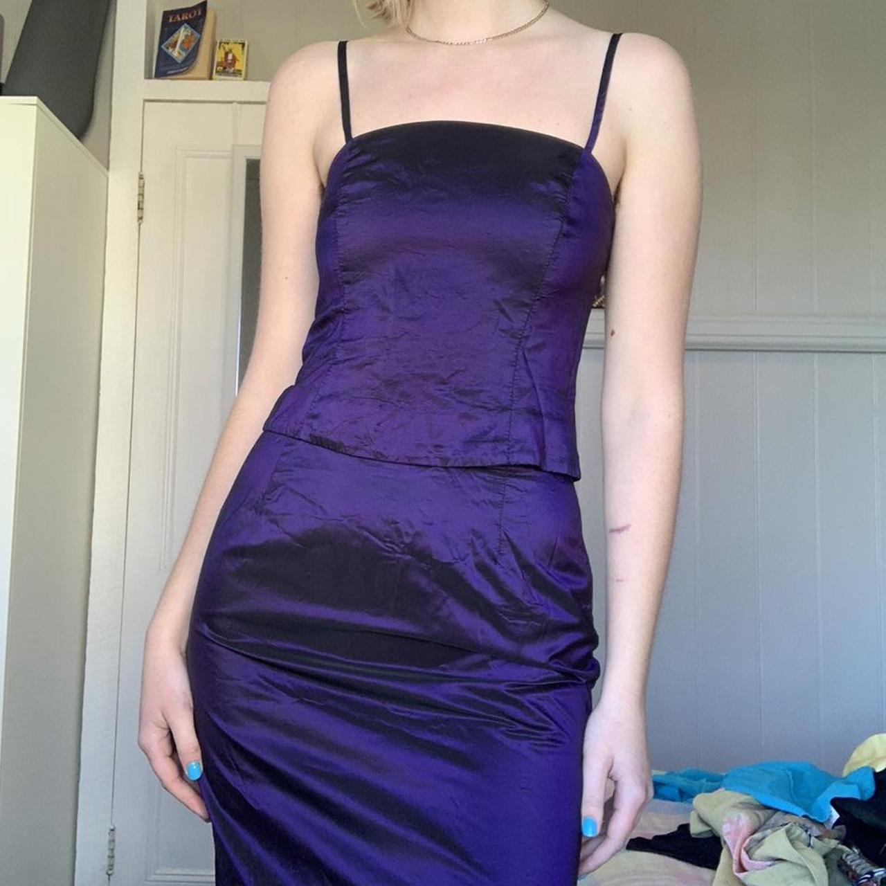 Stunning vintage deep purple formal dress / two... - Depop