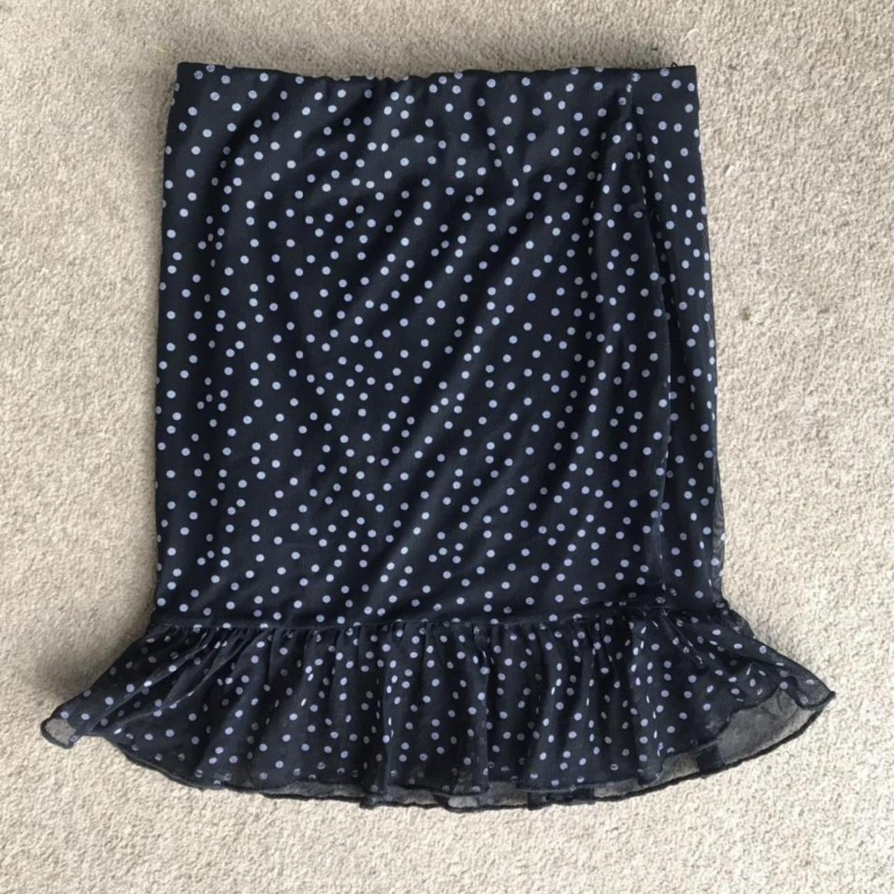 Cute little black polka dot skirt, stretchy and... - Depop