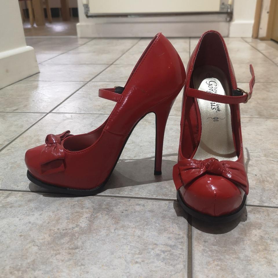 New look red bow heels best sale