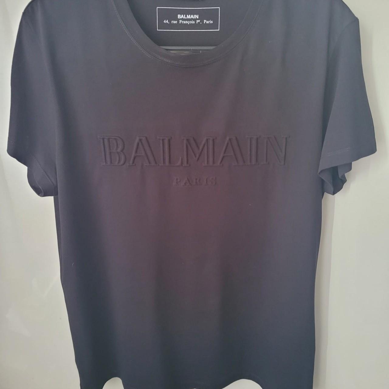 Balmain Logo Tee - Black Size M Only worn a handful... - Depop