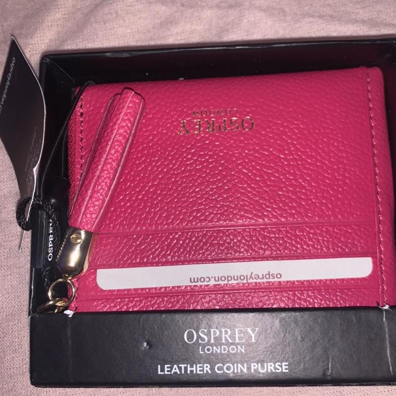 NWT & BOXED OSPREY LONDON LEATHER HEART ❤️COIN PURSE RED PURSE