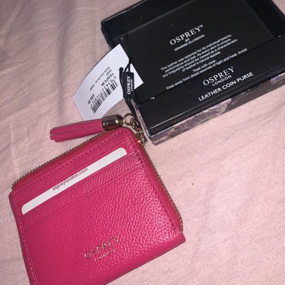 NWT & BOXED OSPREY LONDON LEATHER HEART ❤️COIN PURSE RED PURSE