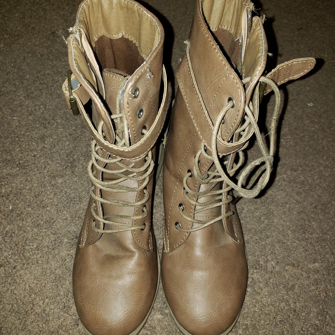 Light Brown Leather Boots In Great Condition Depop 3794