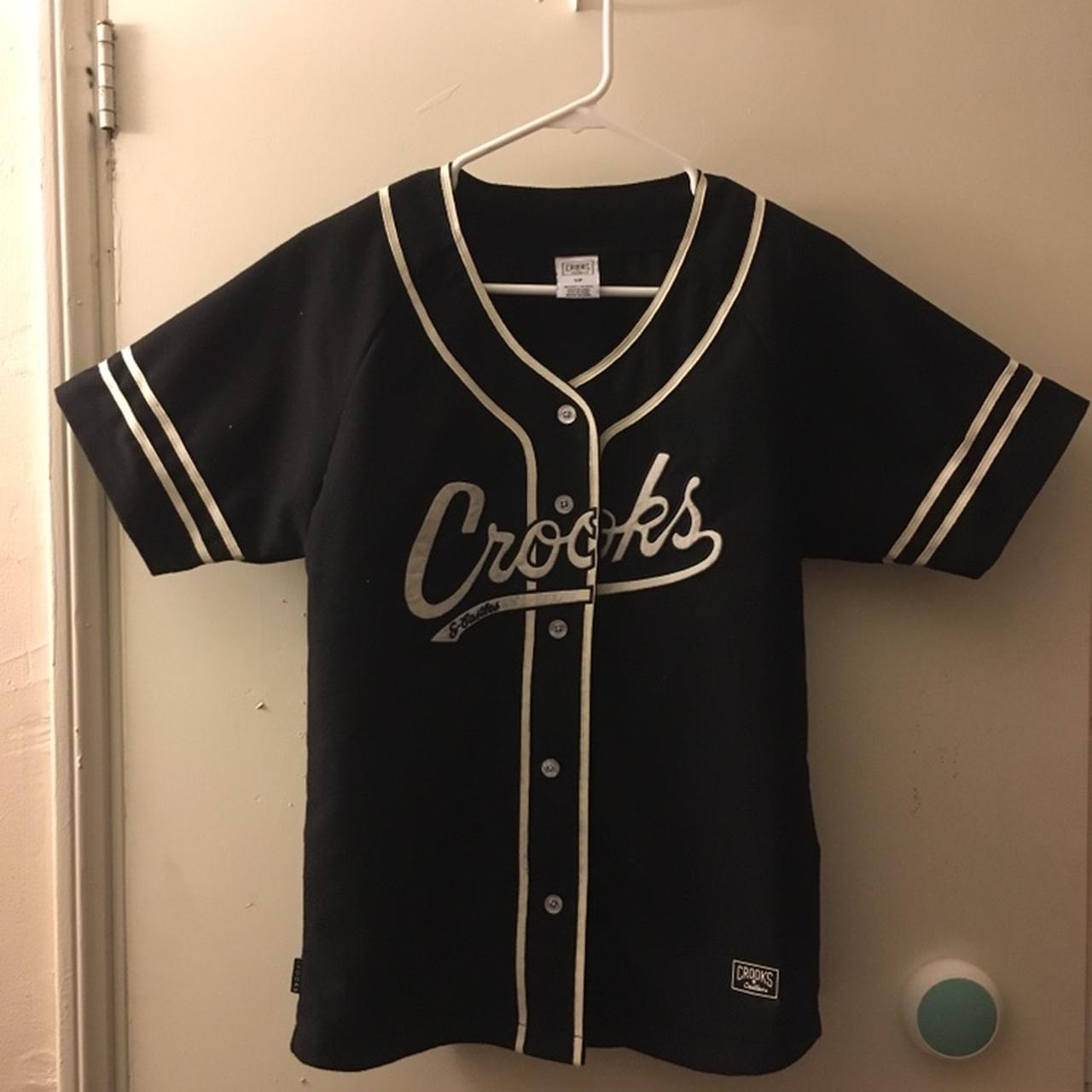 Crooklyn Blue On White Baseball Jersey