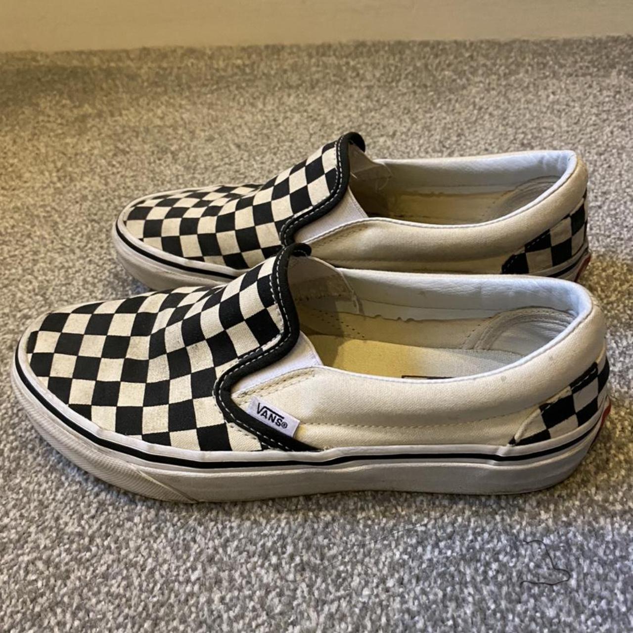 vans black & cream classic checkerboard trainers