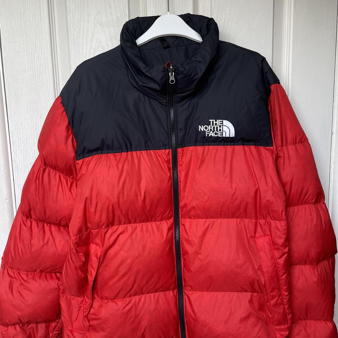 Red North Face Puffer (TNF) nuptse 700. Size M.... - Depop
