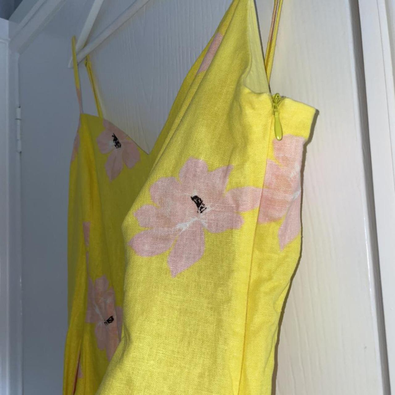 Zara yellow floral print crop top. Worn once,... Depop