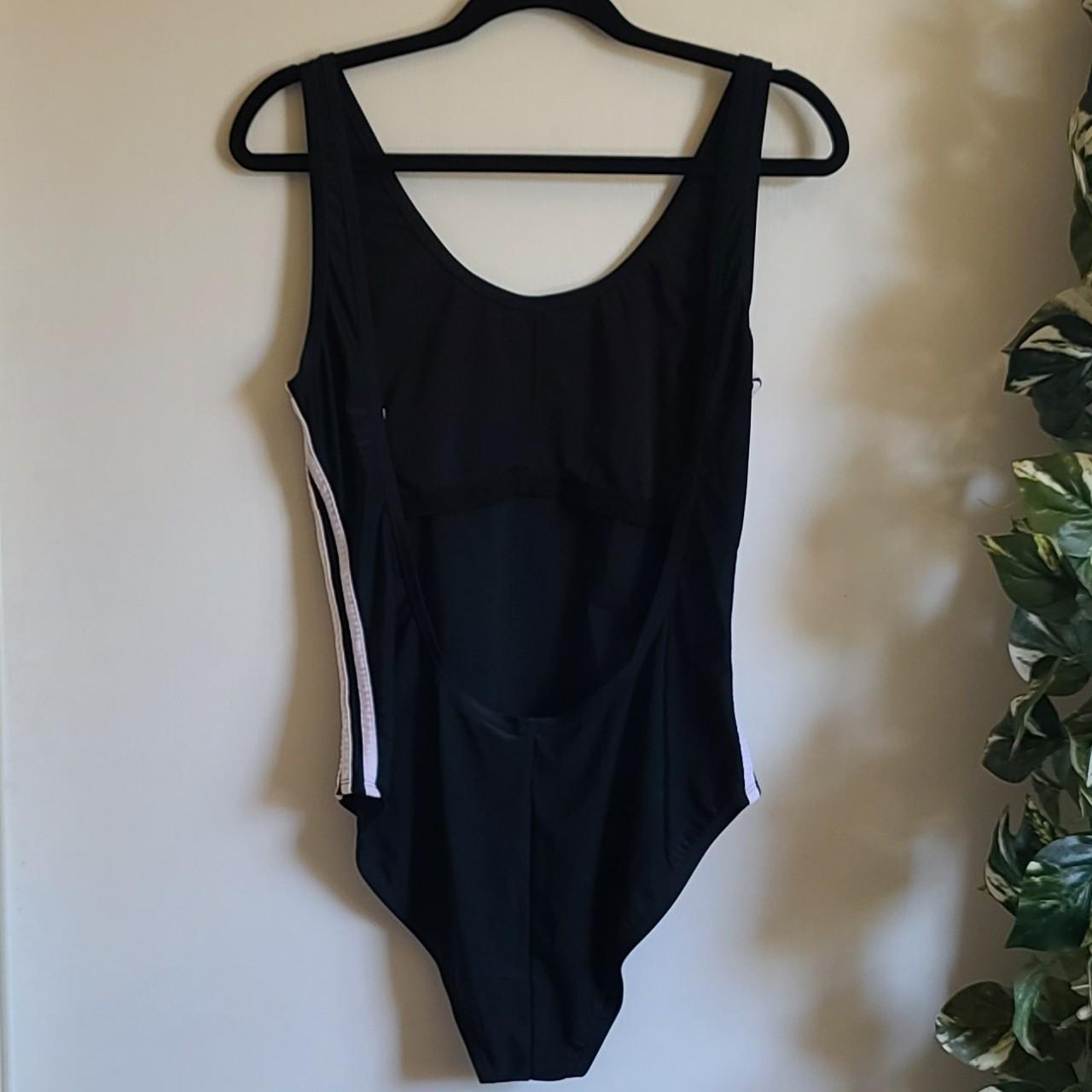 Adidas Swimsuit Classic black with the three white... - Depop