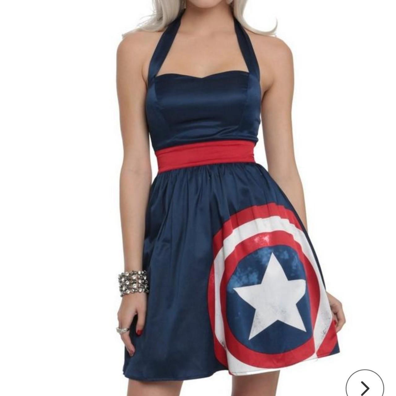 Marvel's Captain America Dress Satin halter style... - Depop