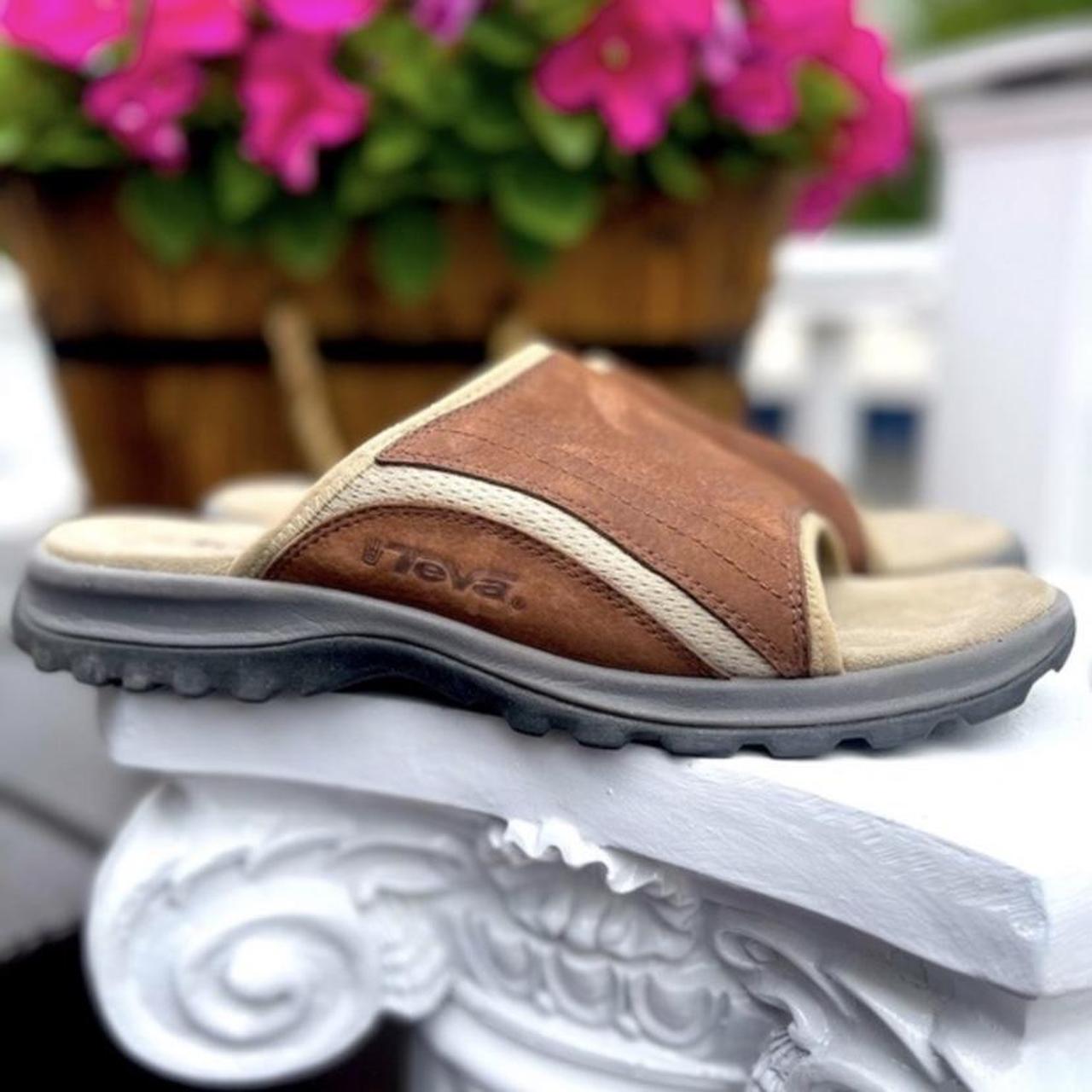 teva leather slide sandals