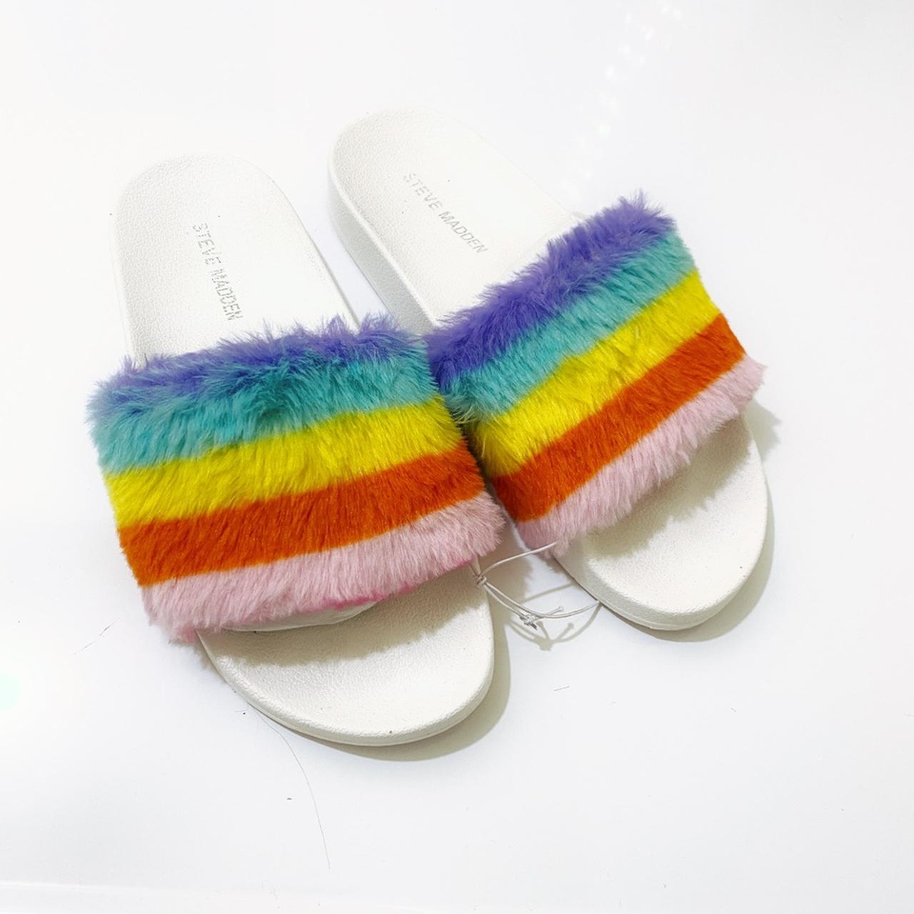 STEVE MADDEN Softey Faux Fur Slide A fuzzy Depop