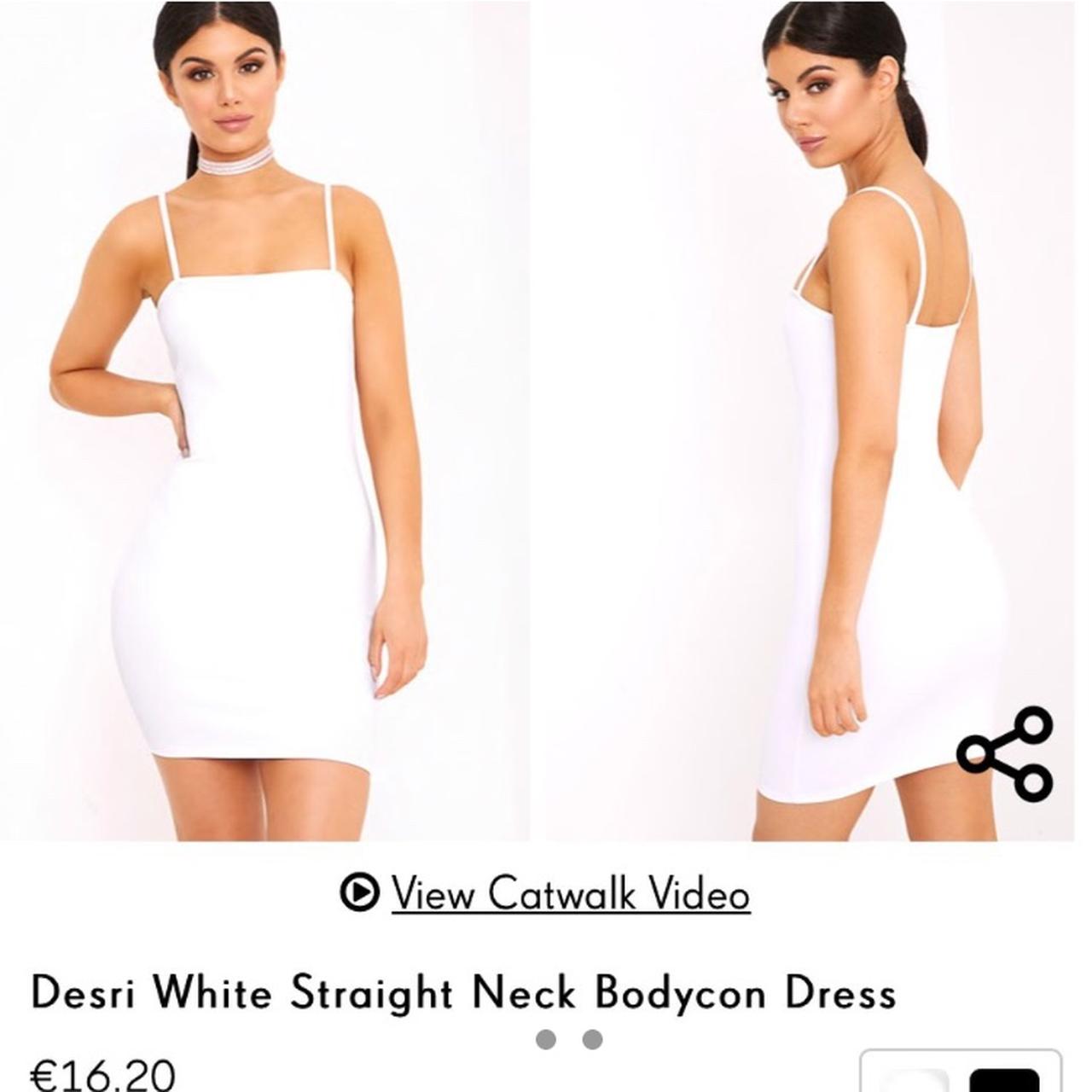 Desri white straight neck bodycon clearance dress