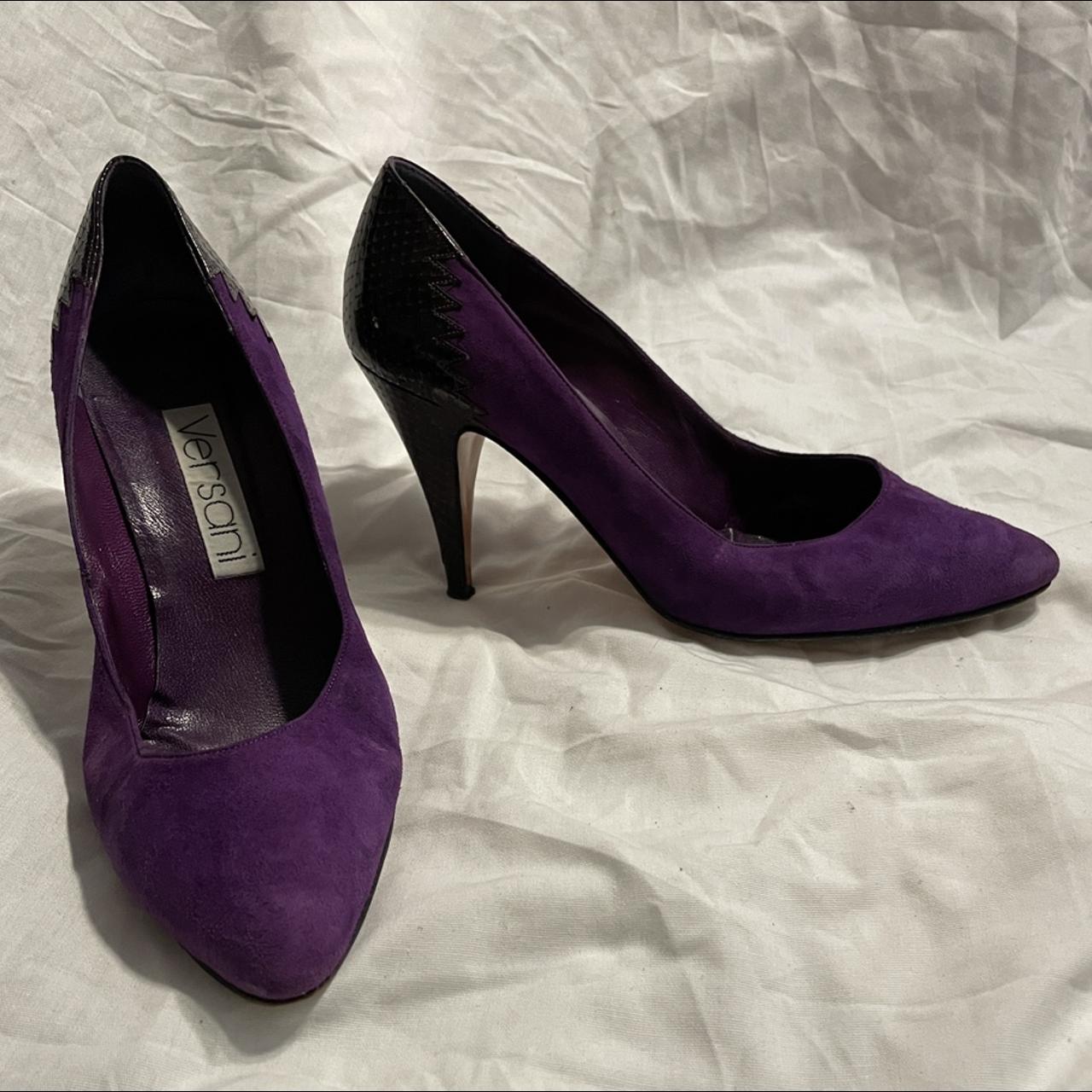 Velvet purple clearance heels