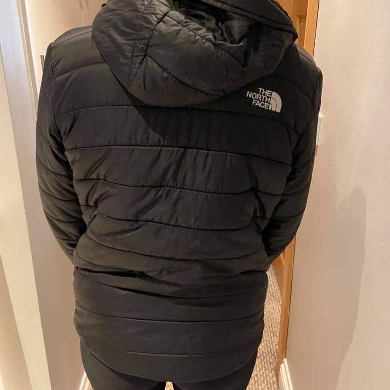 North face Reversible Puffer Jacket in Black Size... Depop