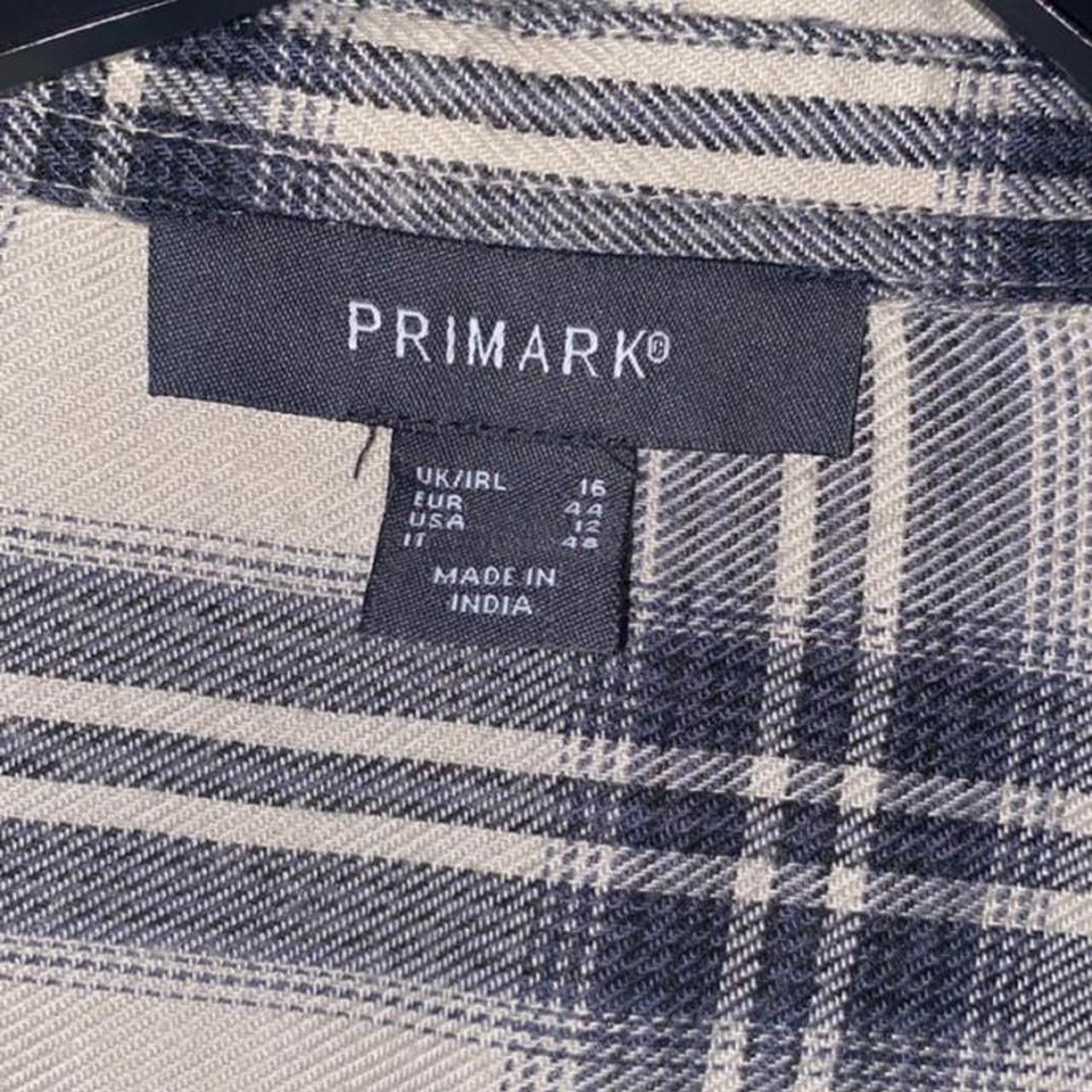 Oversized white and black Check shirt - primark -... - Depop
